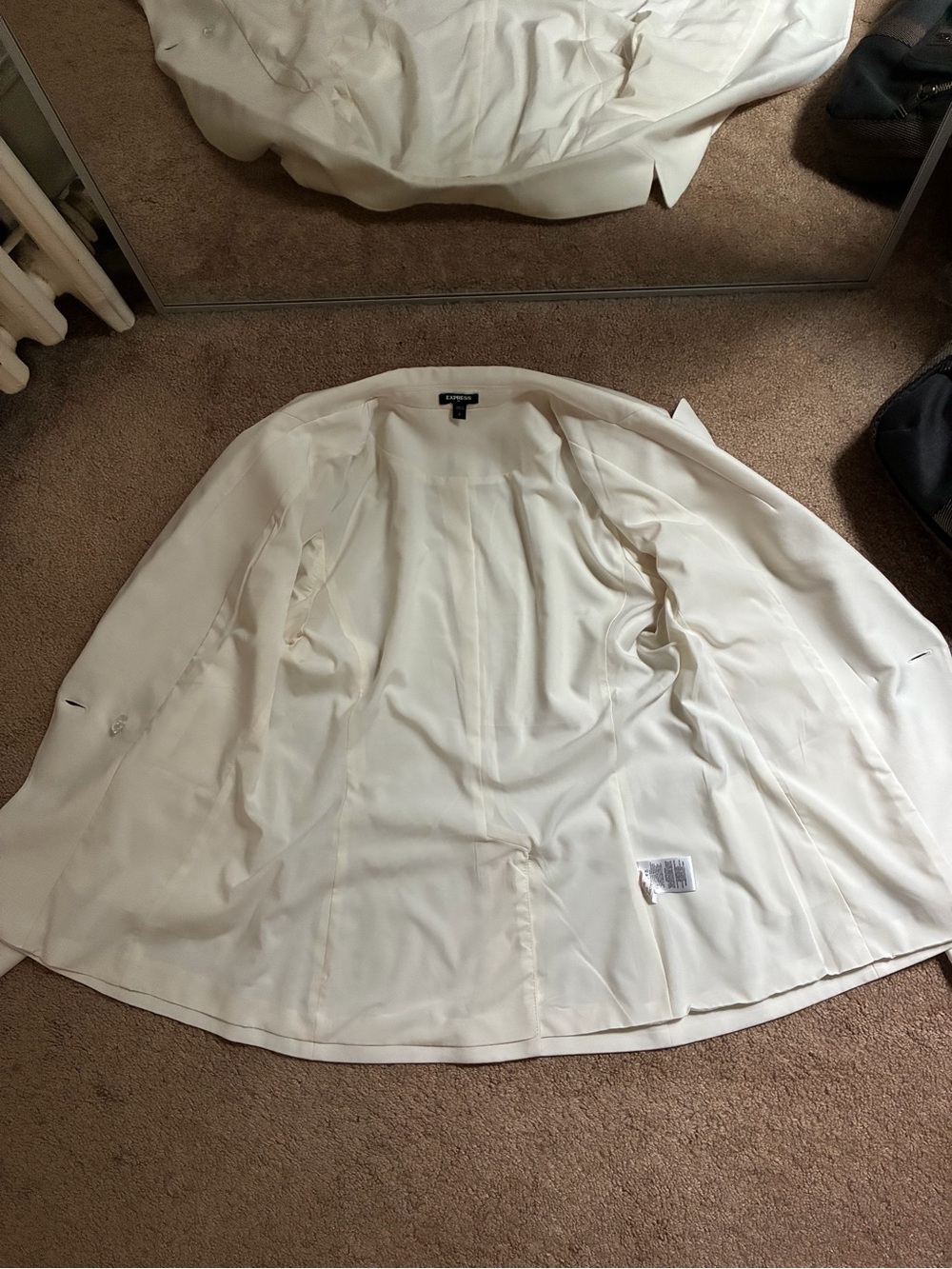 Express Cream Double-Breasted Blazer with Gold Buttons, Women size S - Picture 6 of 7